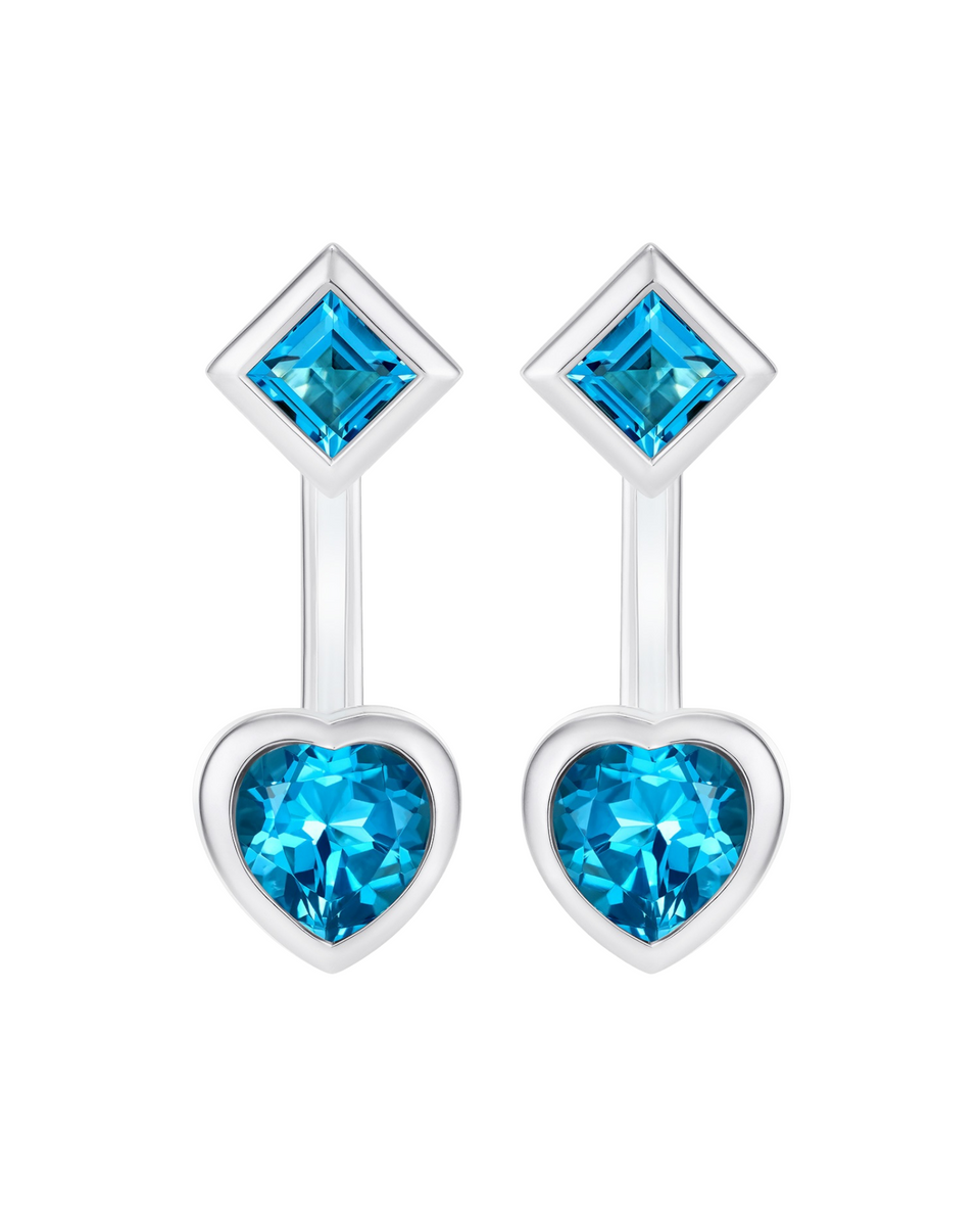 Blue topaz deals heart earrings